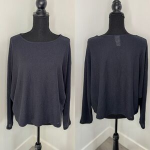 H&M Dark Blue Oversized Knit Boxy Sweater (L)